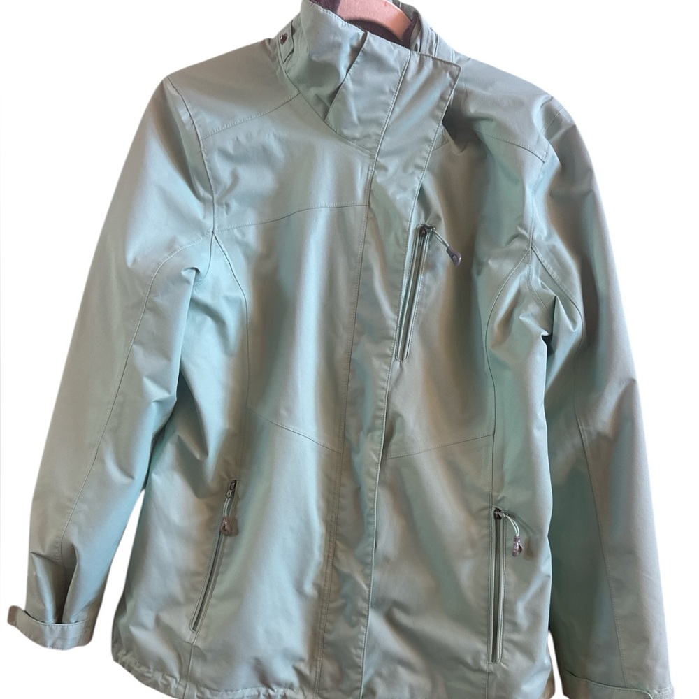 Gerry Weber Woman’s Mint Green Pockets Full Zip Outdoors Recreation Hood Missing